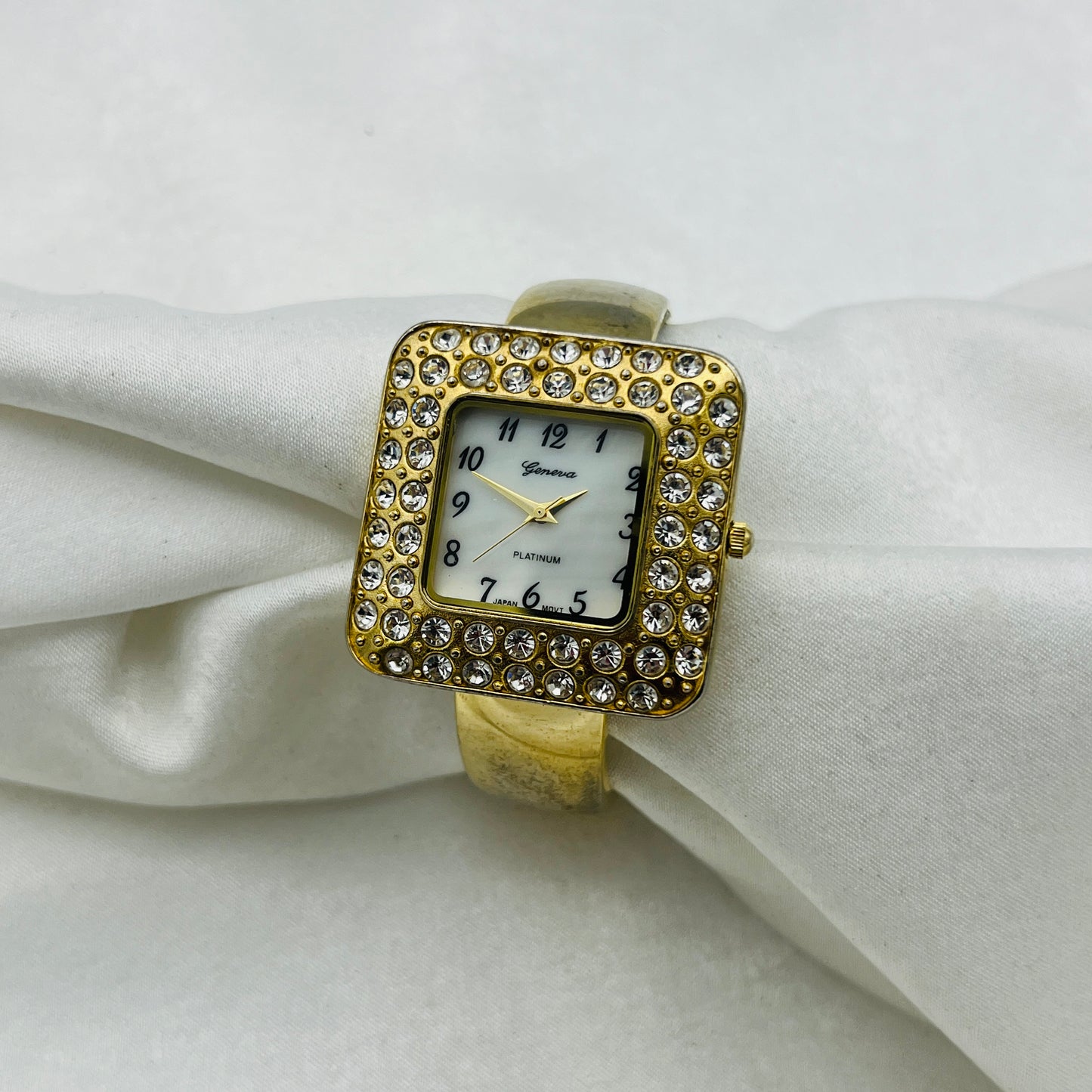 Gold-Toned Diamanté Cuff Watch