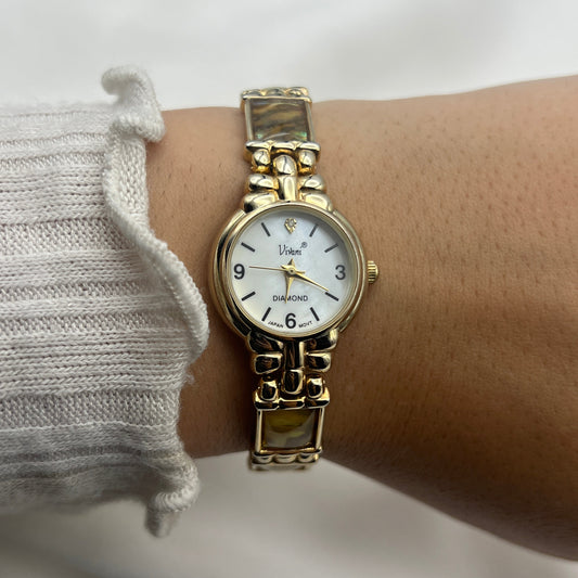 Gold-Tone Abalone Watch