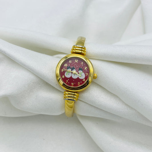 Three Snowman Bangle Watch