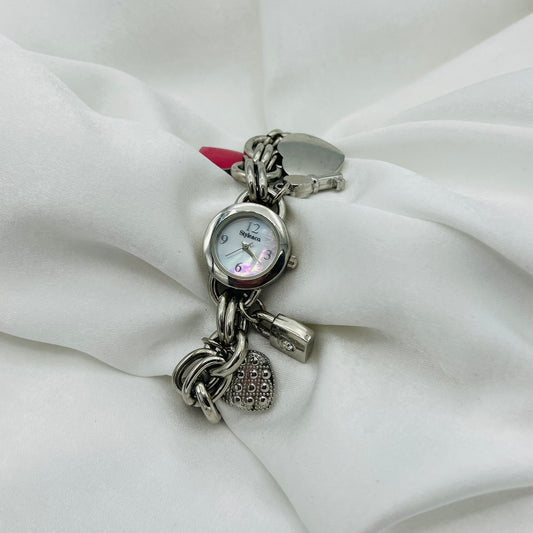 Silver-Toned Charm Watch