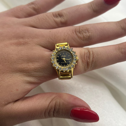 Diamanté Watch Ring