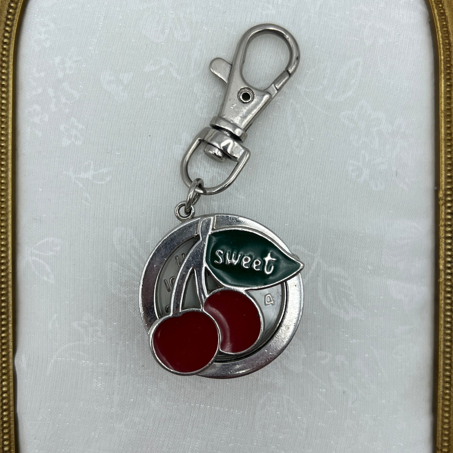 Cherry Peak-a-boo Keychain Watch