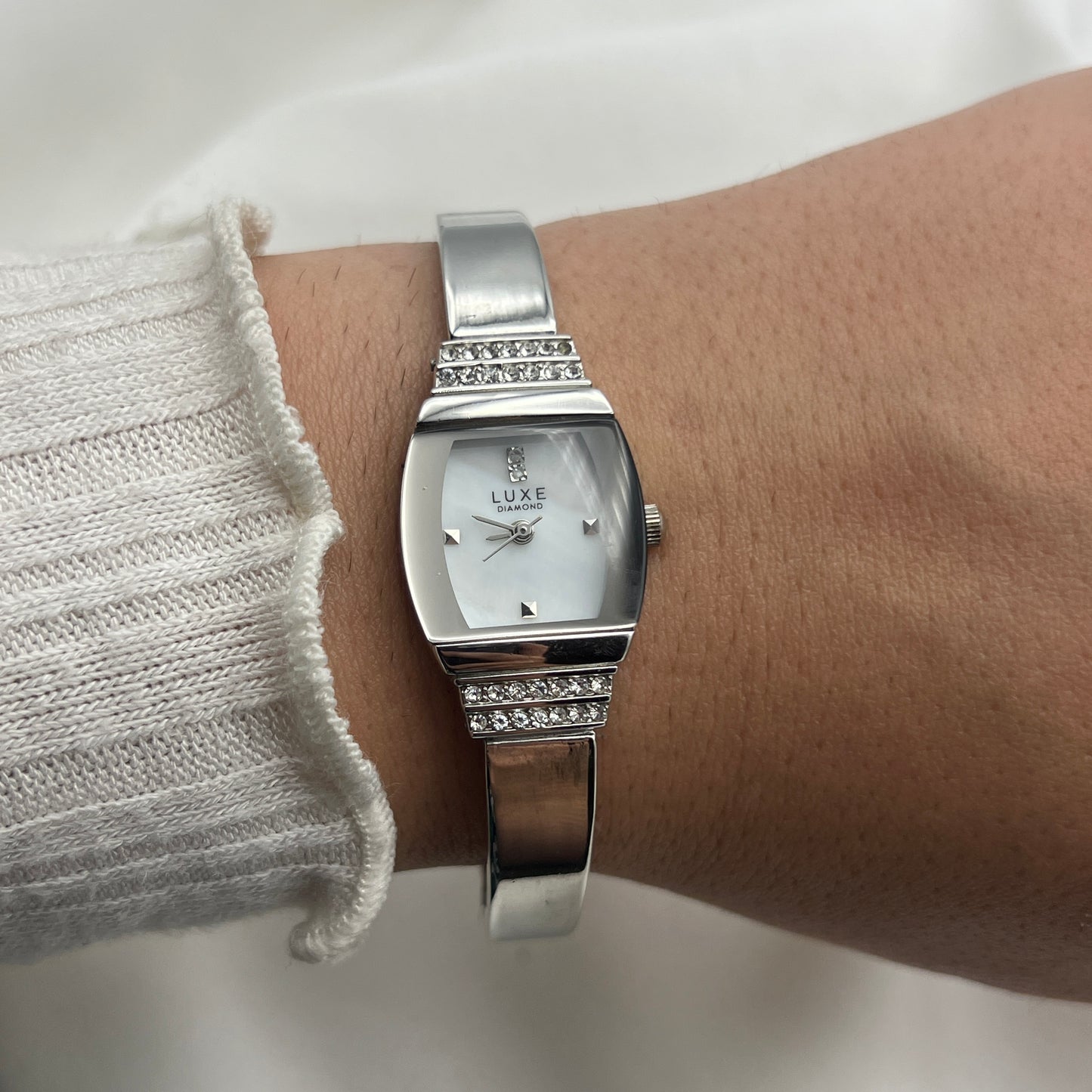 Diamanté Silver-Tone Watch