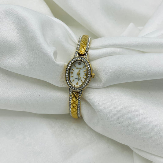 Elgin Gold Watch with Quilted Style