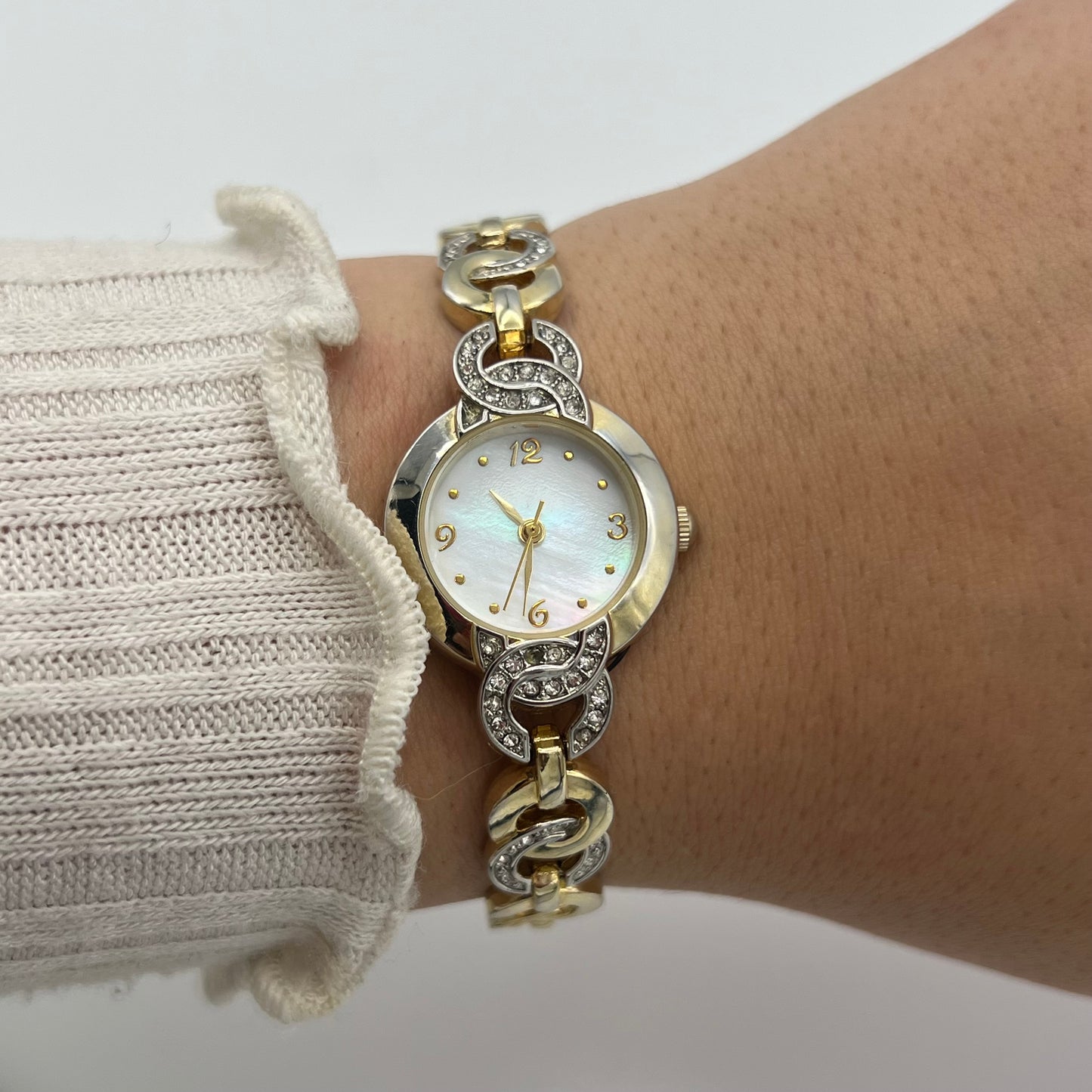 Gold-Toned Watch with Diamanté Detailing