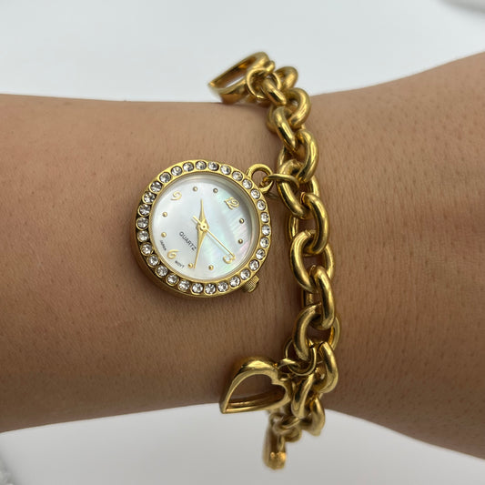 Heart Charm Bracelet Watch