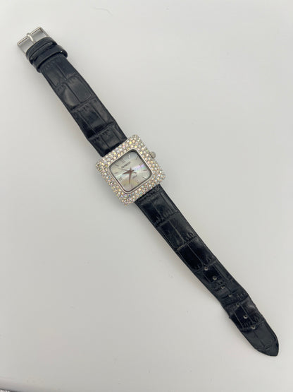 Iridescent Diamanté Leather Watch