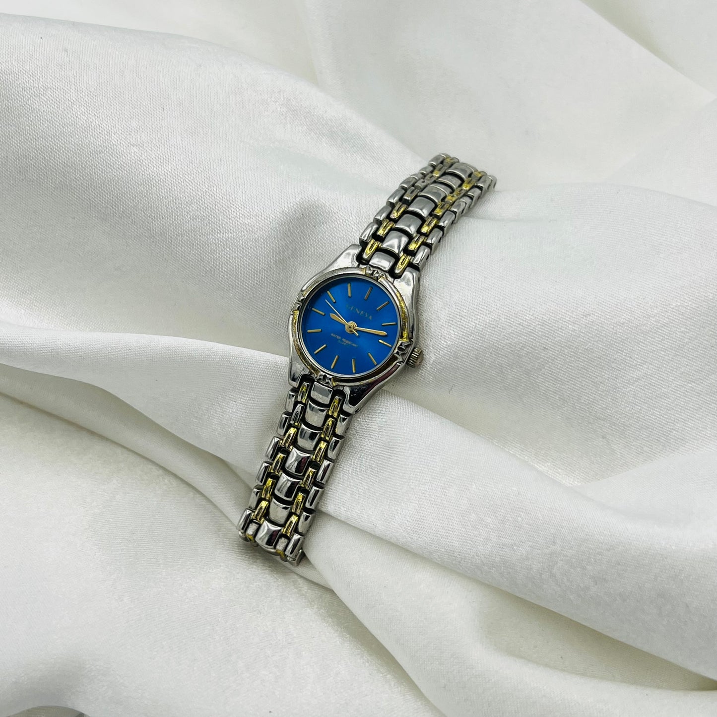 Two-Toned Watch with Blue Dial