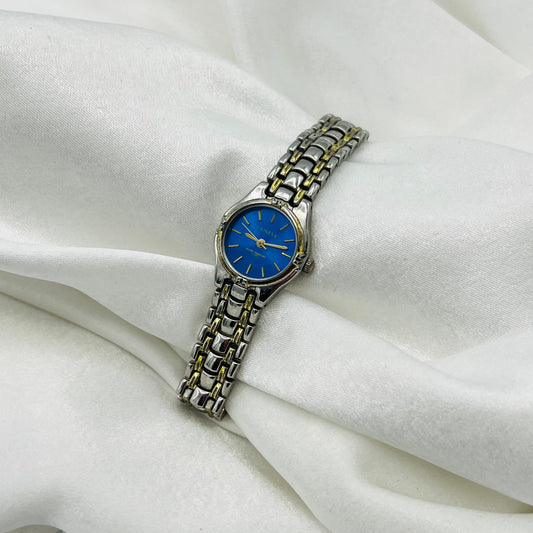 Two-Toned Watch with Blue Dial