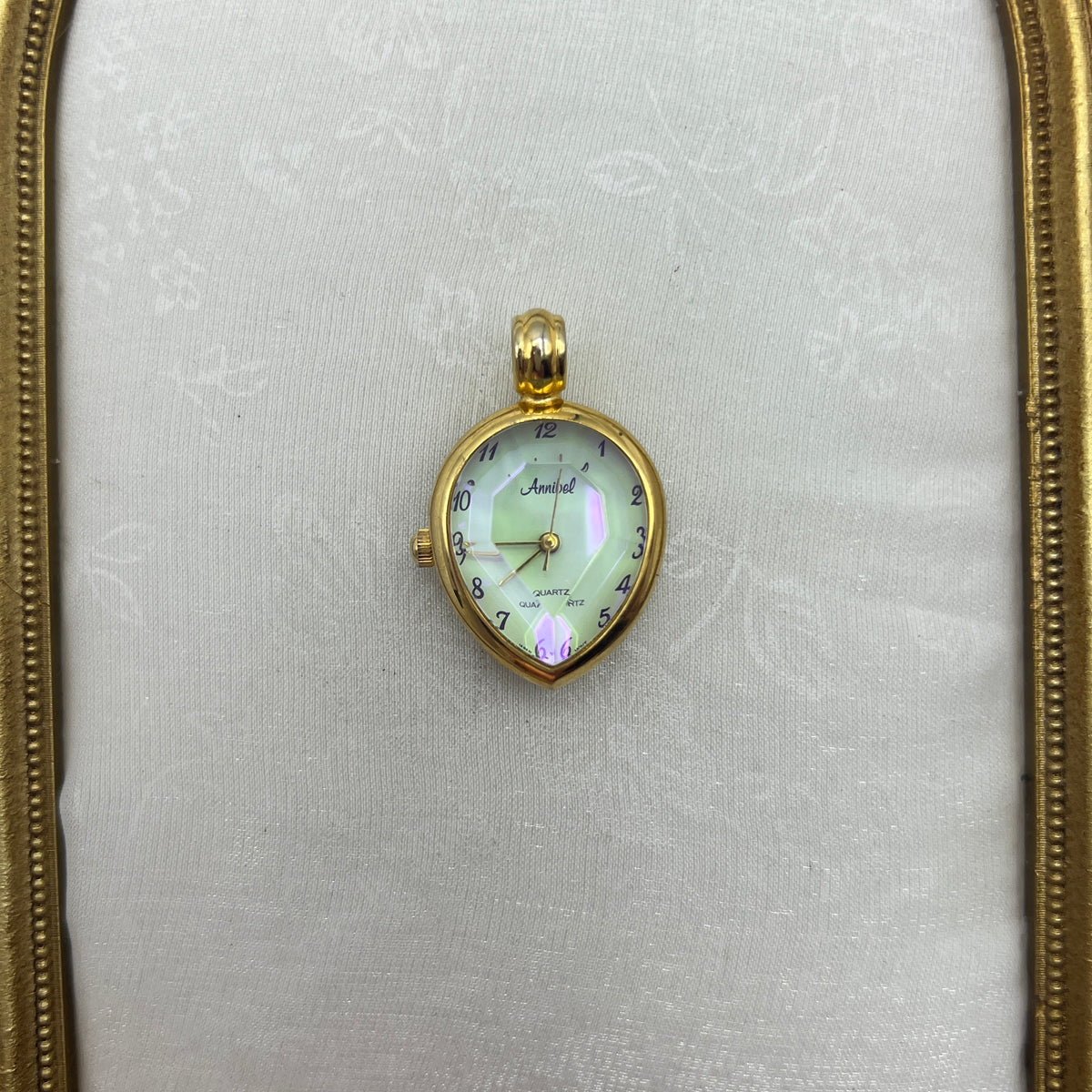 Bezeled Tear Drop Watch Pendant