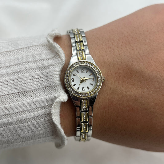 Dainty Two-Toned Diamanté Watch