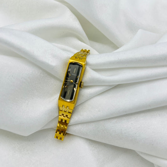 RARE Seiko Gold-Toned Watch with Unique Crystal Dial
