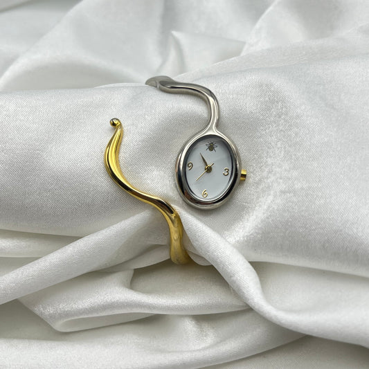 🐝 Dainty Two-Toned Watch with Bee Dial