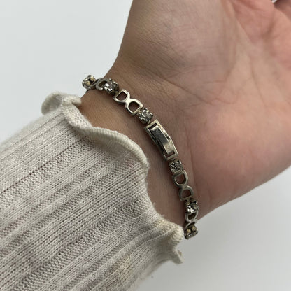 Silver-Toned Diamanté Bracelet
