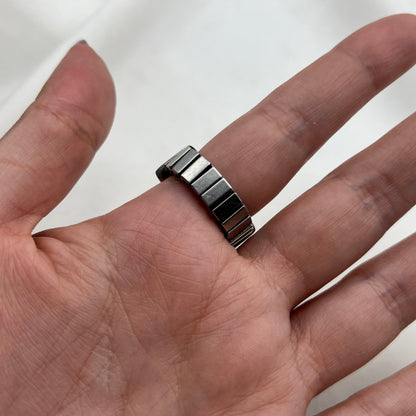 Silver-Tone Ring Watch