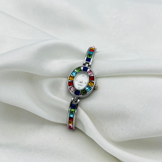Silver-Toned Bejeweled Watches