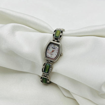 Silver-Toned Abalone Watch