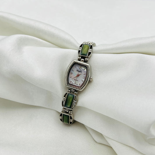 Silver-Toned Abalone Watch