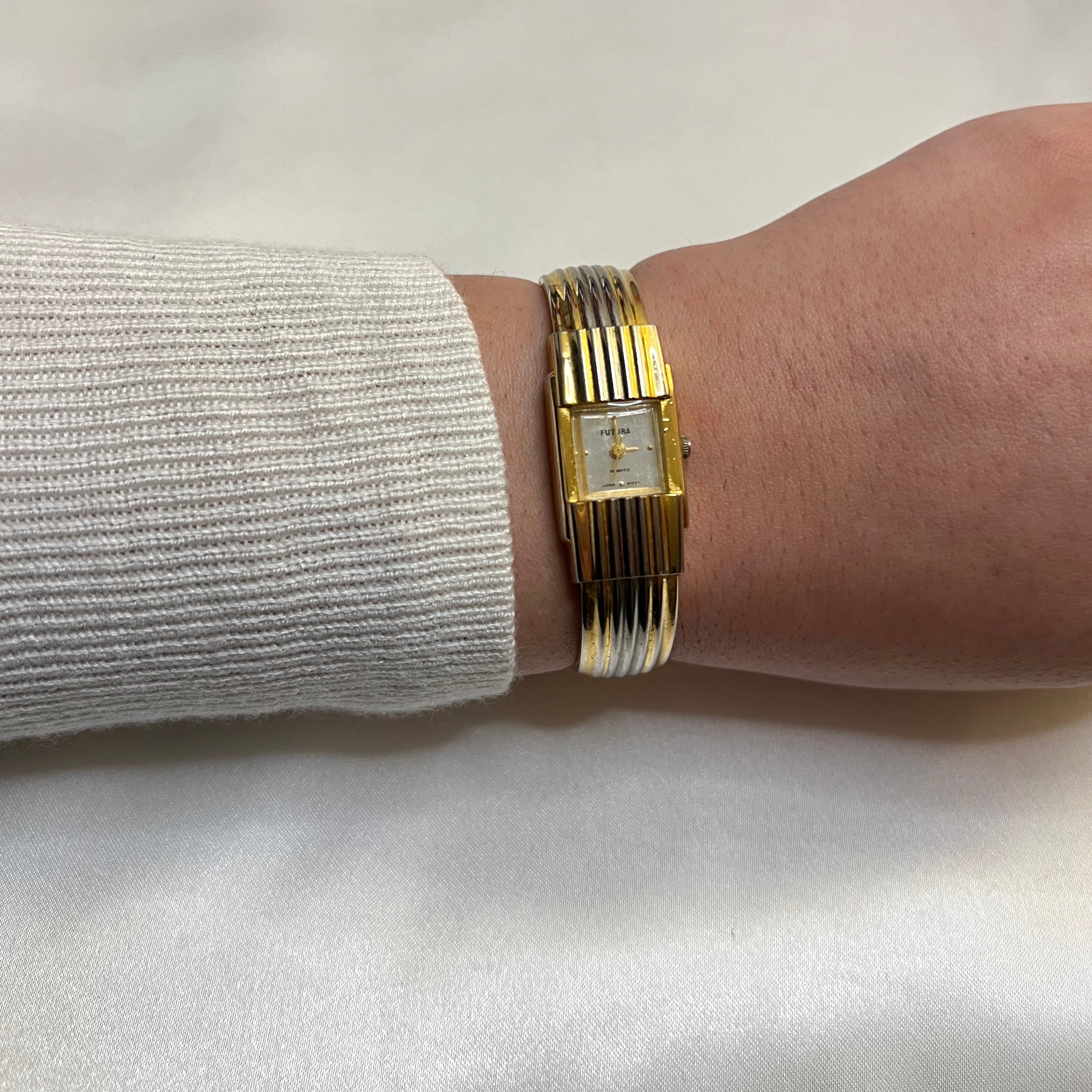 💛🤍 Two-Toned Cuff Watch