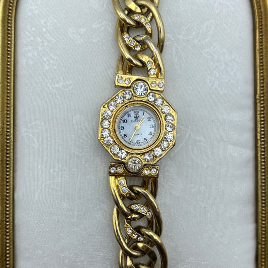 Chunky Gold-Toned Diamanté Watch