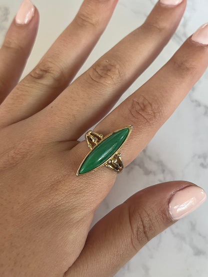 Green Stone Marquise Ring