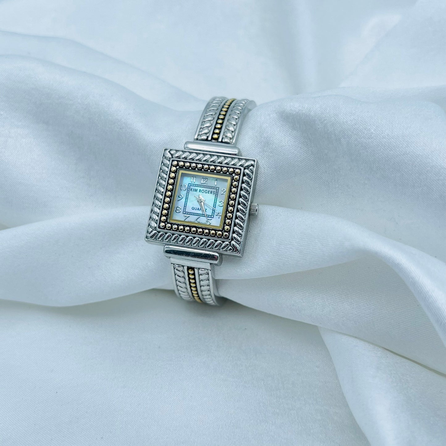 Two-Toned Watch with Mother of Pearl Dial