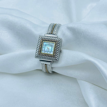 Two-Toned Watch with Mother of Pearl Dial
