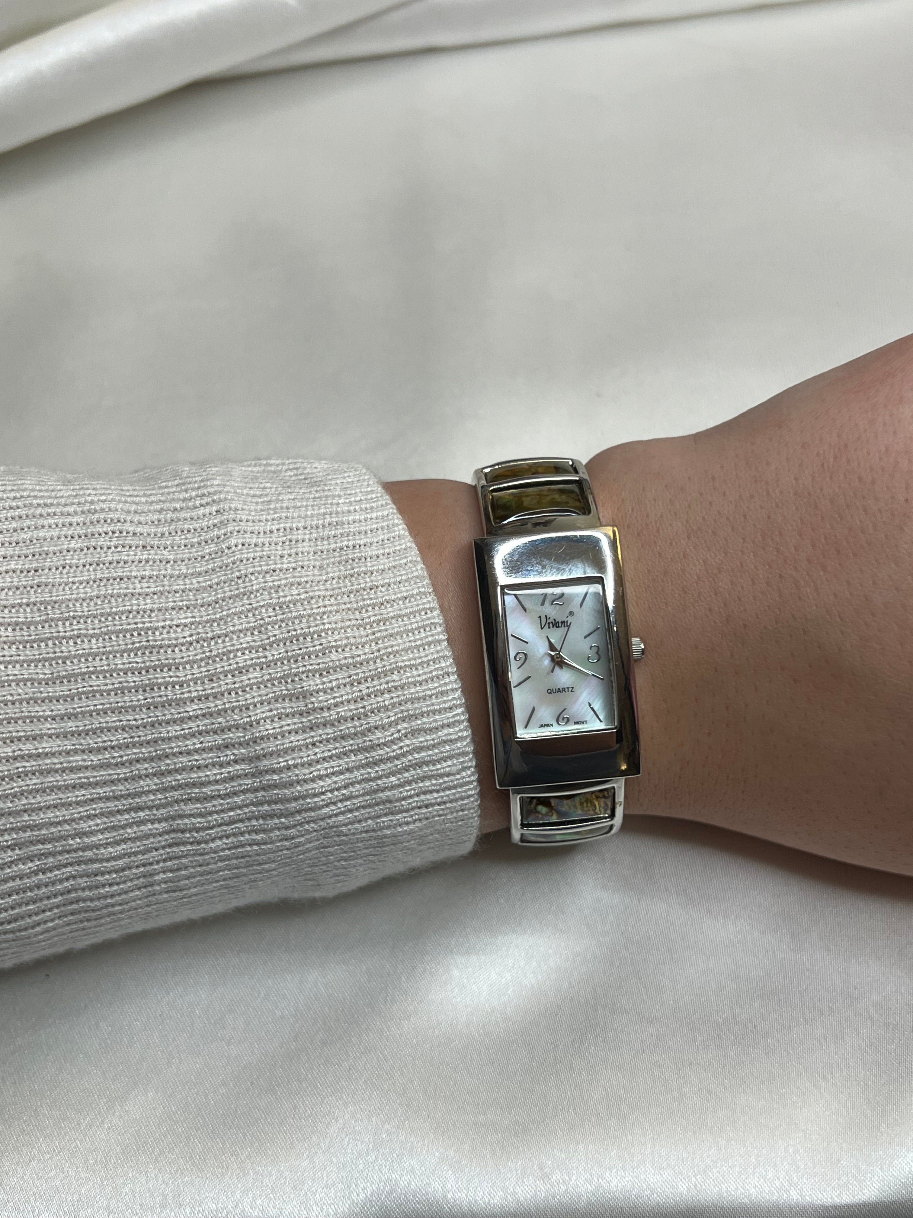 🧜‍♀️🩵 Silver Abalone Watch