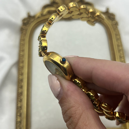 RARE Marcel Drucker Green Gemstone Watch