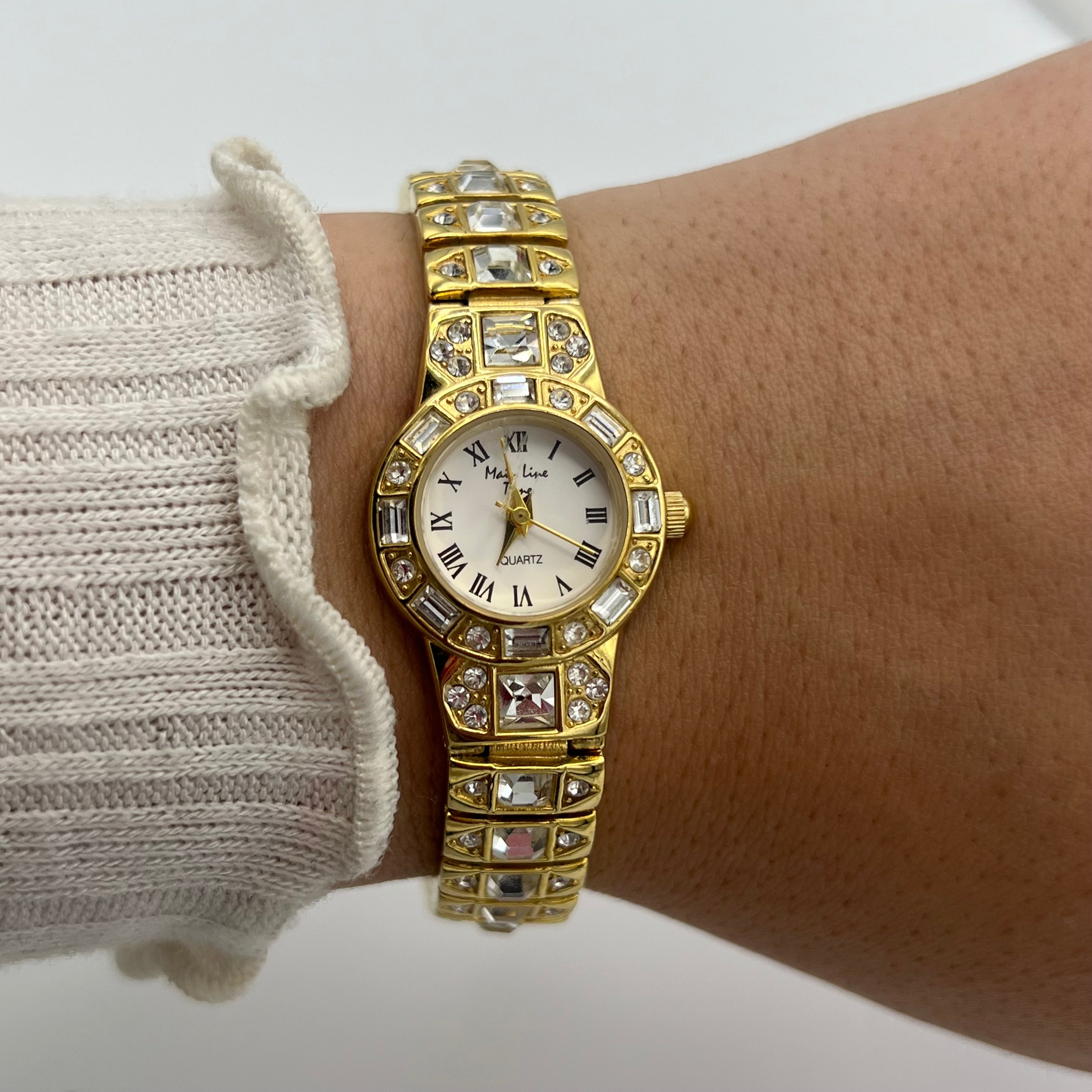 ✨ Gold-Toned Diamanté Watch