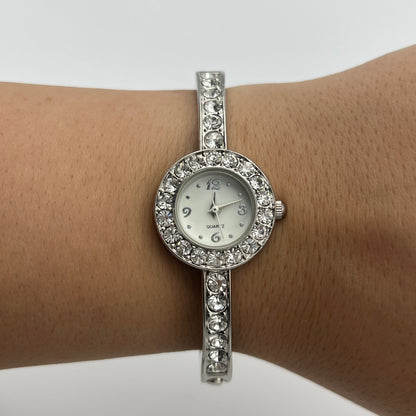 Diamanté Silver-Toned Watch