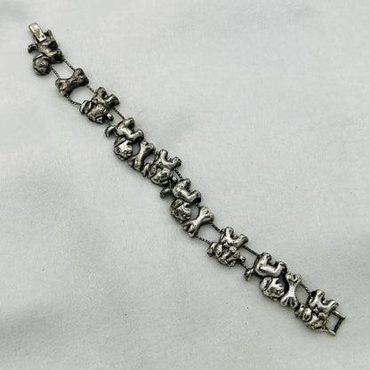 Silver-Toned Dog Charm Bracelet