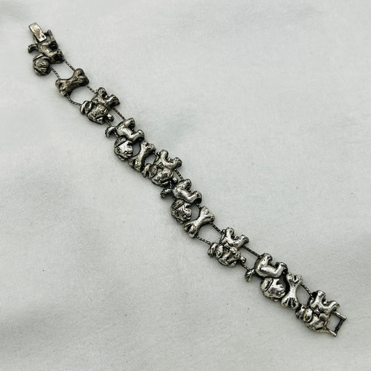 Silver-Toned Dog Charm Bracelet