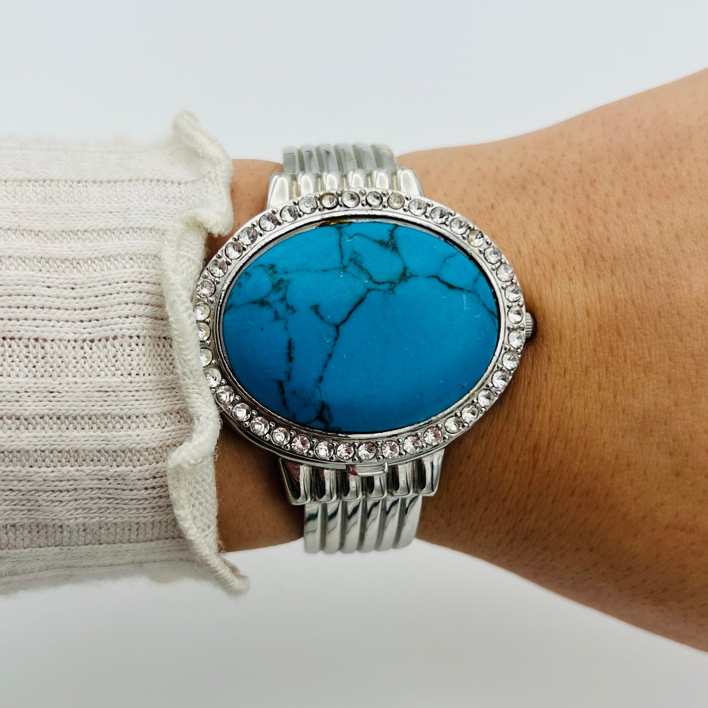 Turquoise Stone Peek-a-Boo Watch