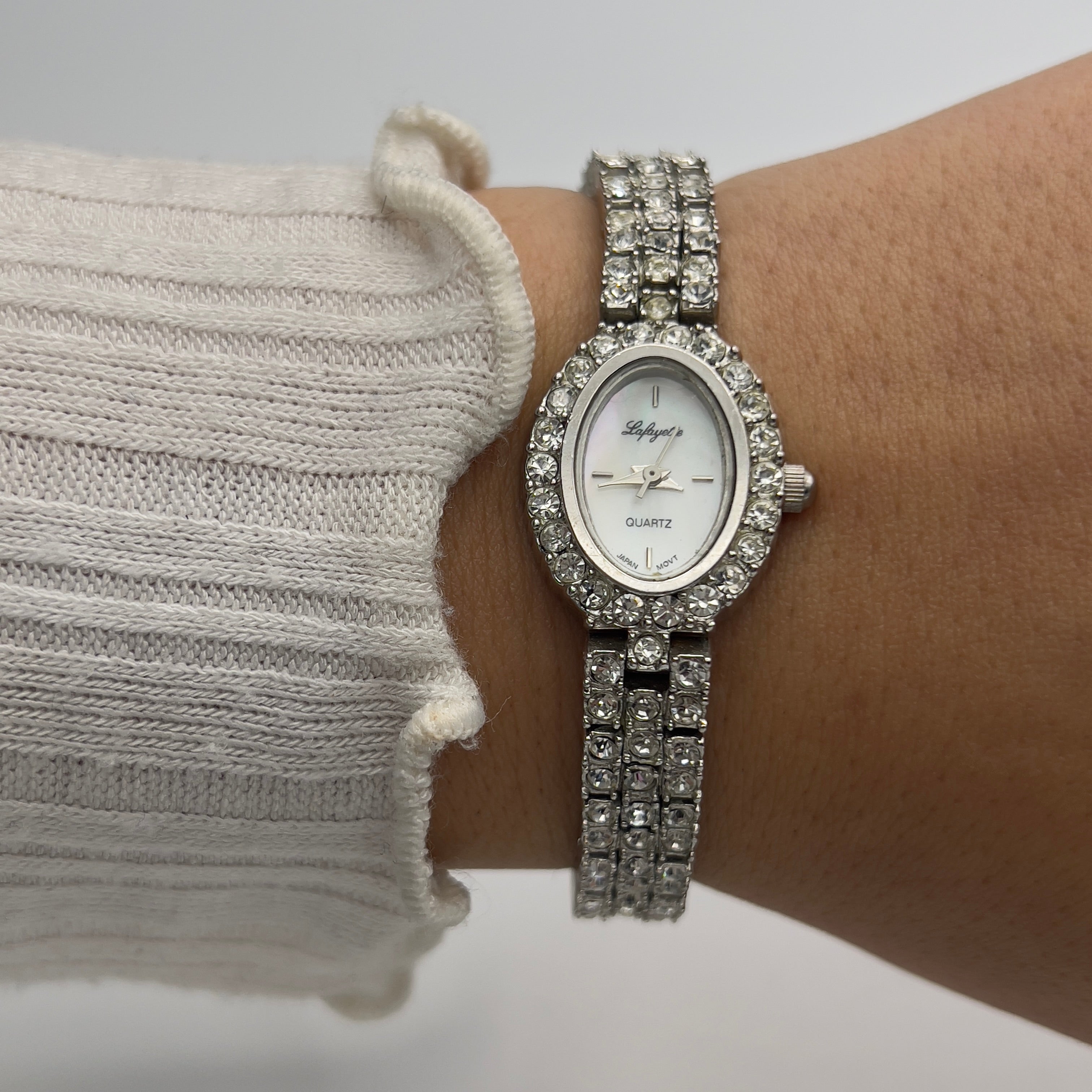 💎 Diamanté Silver-Toned Watch