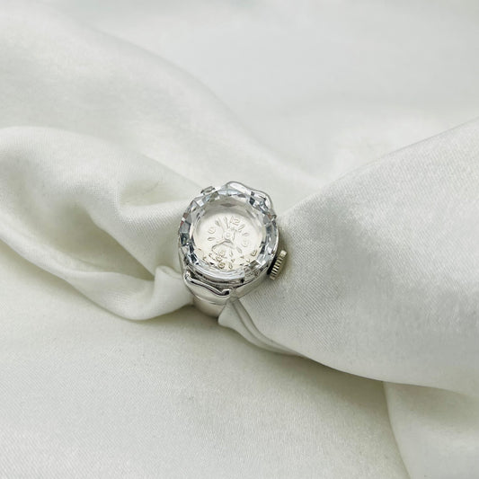 Raised Crystal Watch Ring