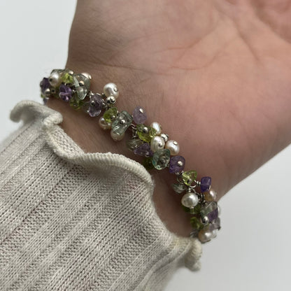 Gemmed Silver-Toned Bracelet