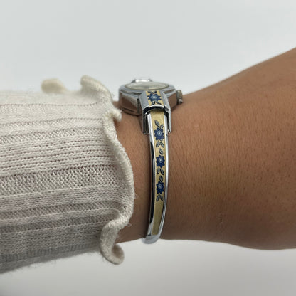 RARE Swiss Blue Flowers Watch