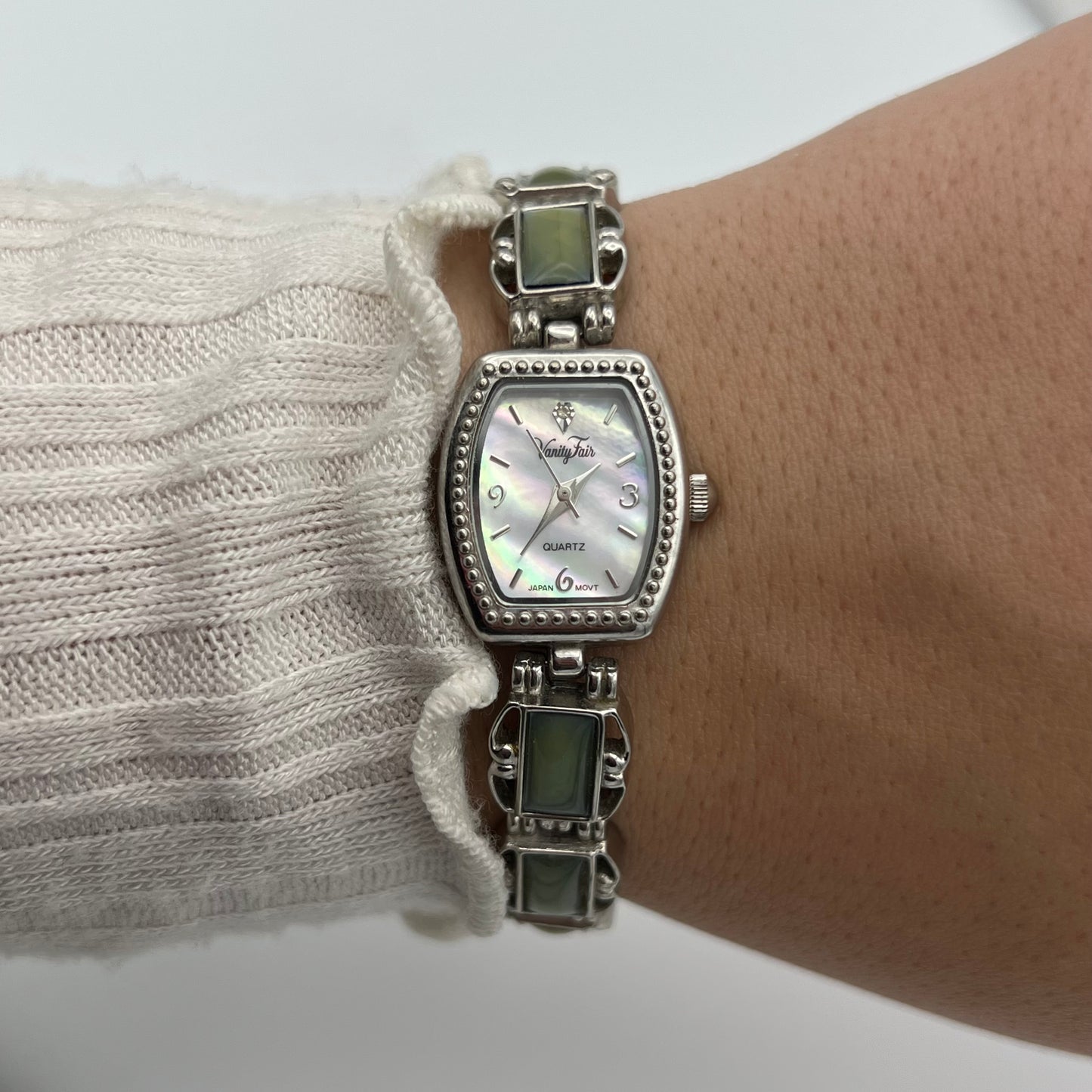 Silver-Toned Abalone Watch