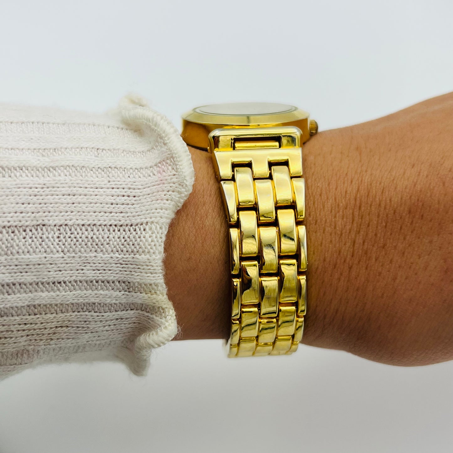 Gold-Toned Watch with Circle Dial