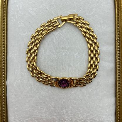 Amethyst-Tone Gemstone Bracelet