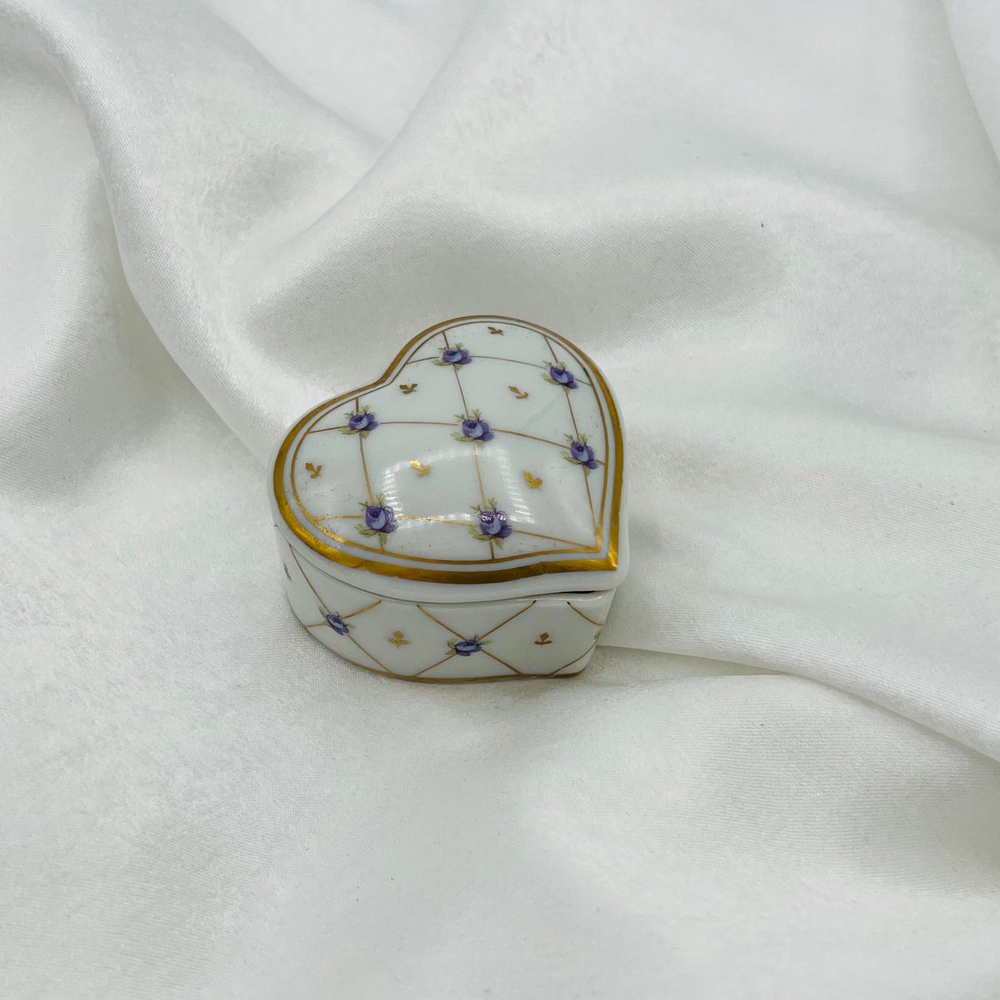 💜 Purple Flower Heart Trinket Dish