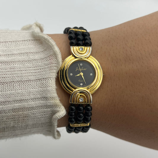 Black Beaded Watch