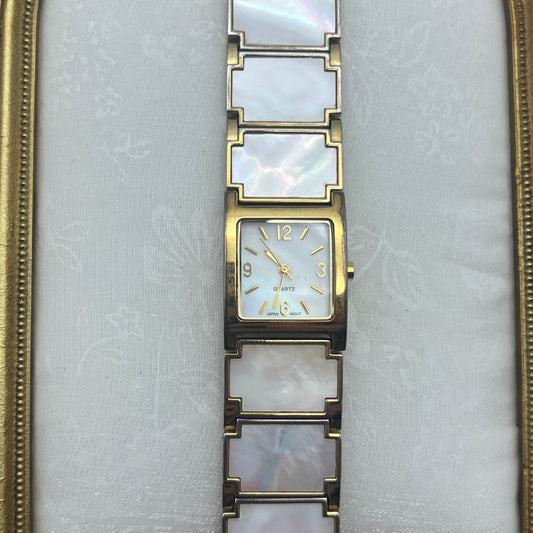 Gold-Toned Mother of Pearl Watch