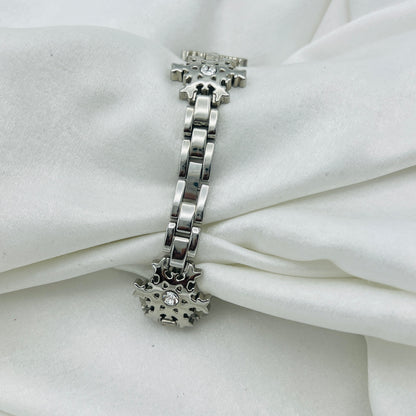 Silver-Toned Snowflake Watch