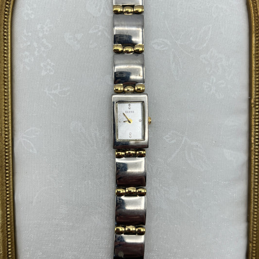 Dainty Two-Tone Guess Watch