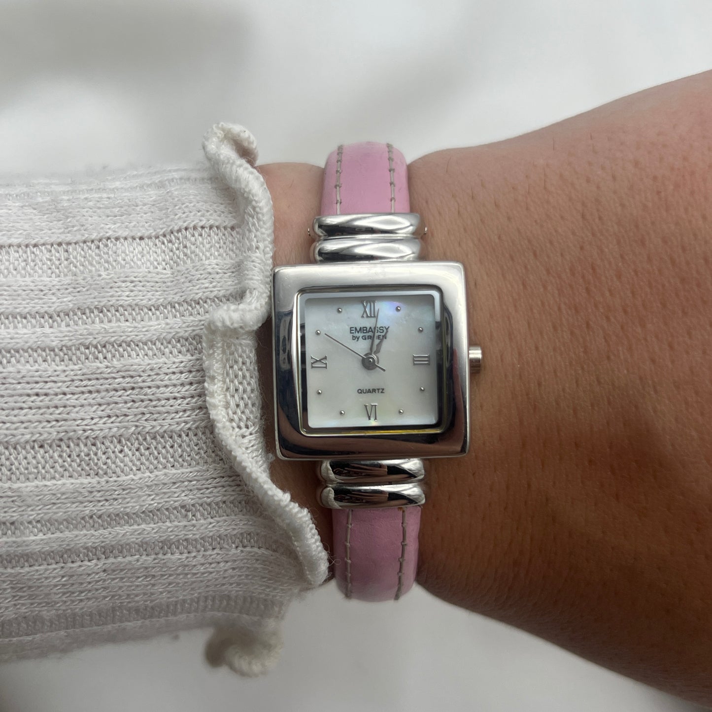 Gruen Pink Leather Bangle Watch