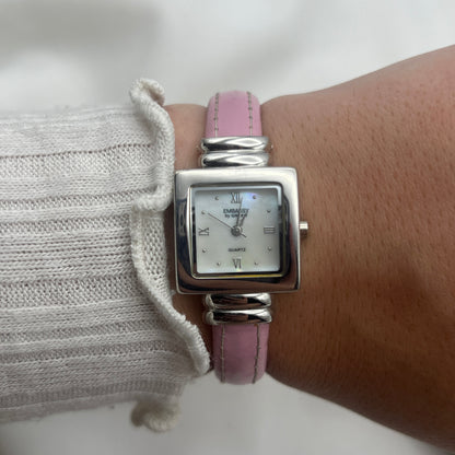 Gruen Pink Leather Bangle Watch