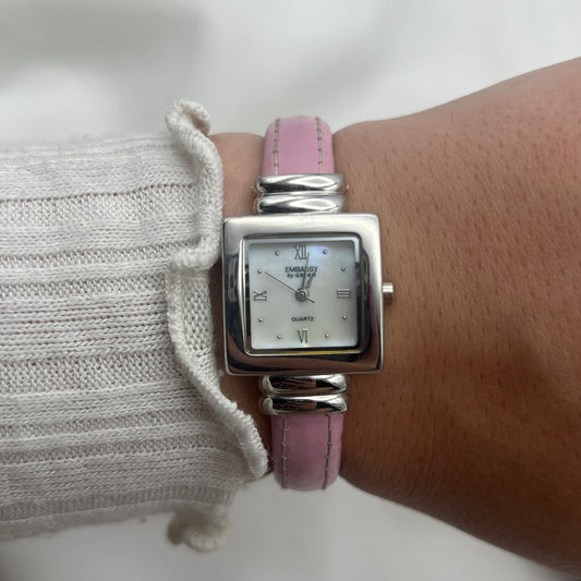 Gruen Pink Leather Bangle Watch