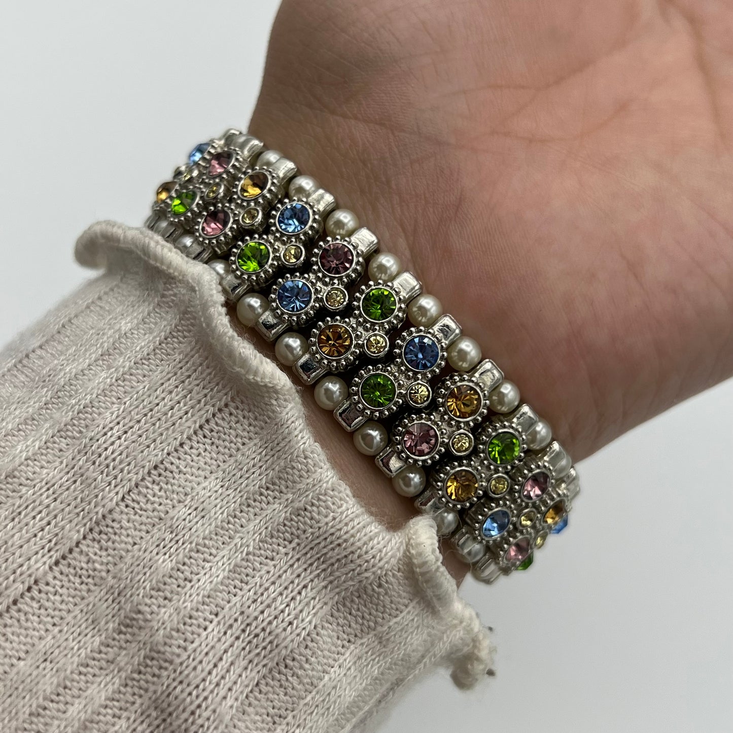 Pearls & Multi-Colored Gemstone Watch